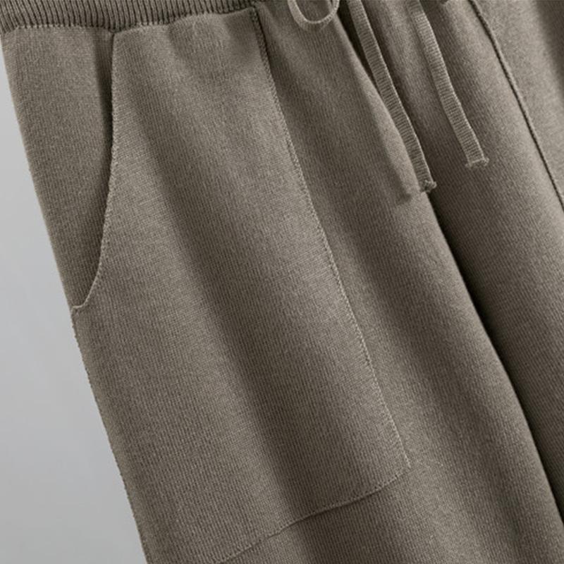 Модный женский повседневный вязаный клетчатый свитер, комплект из двух предметов