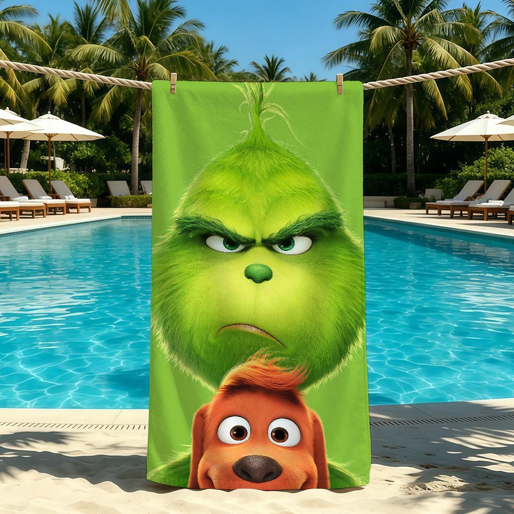 Полотенце для кемпинга G-Grinch-Es Пляжное полотенце из фильма Супервпитывающее Быстросохнущее Классический мультфильм Летнее полотенце