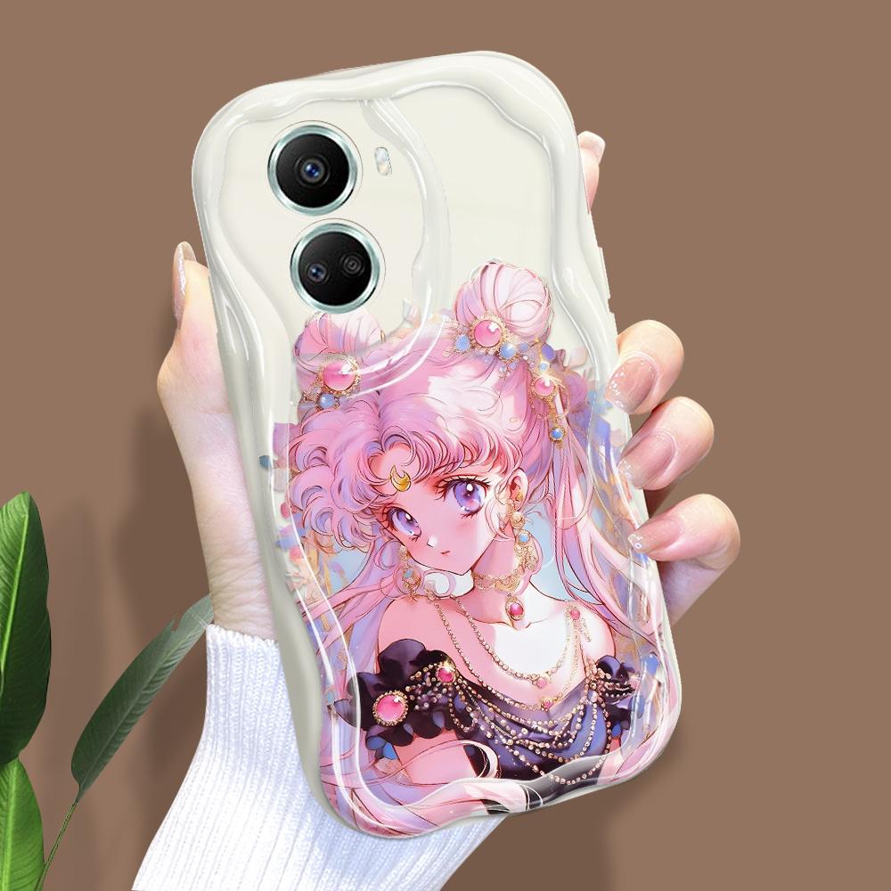 Для Honor 90 Lite P30 Pro Infinix Hot 30 40 40i 40 Pro Smart 8 Pro Vivo V29e V30e Красивый женский розовый кремовый чехол для телефона с текстурой из мягкого силикона