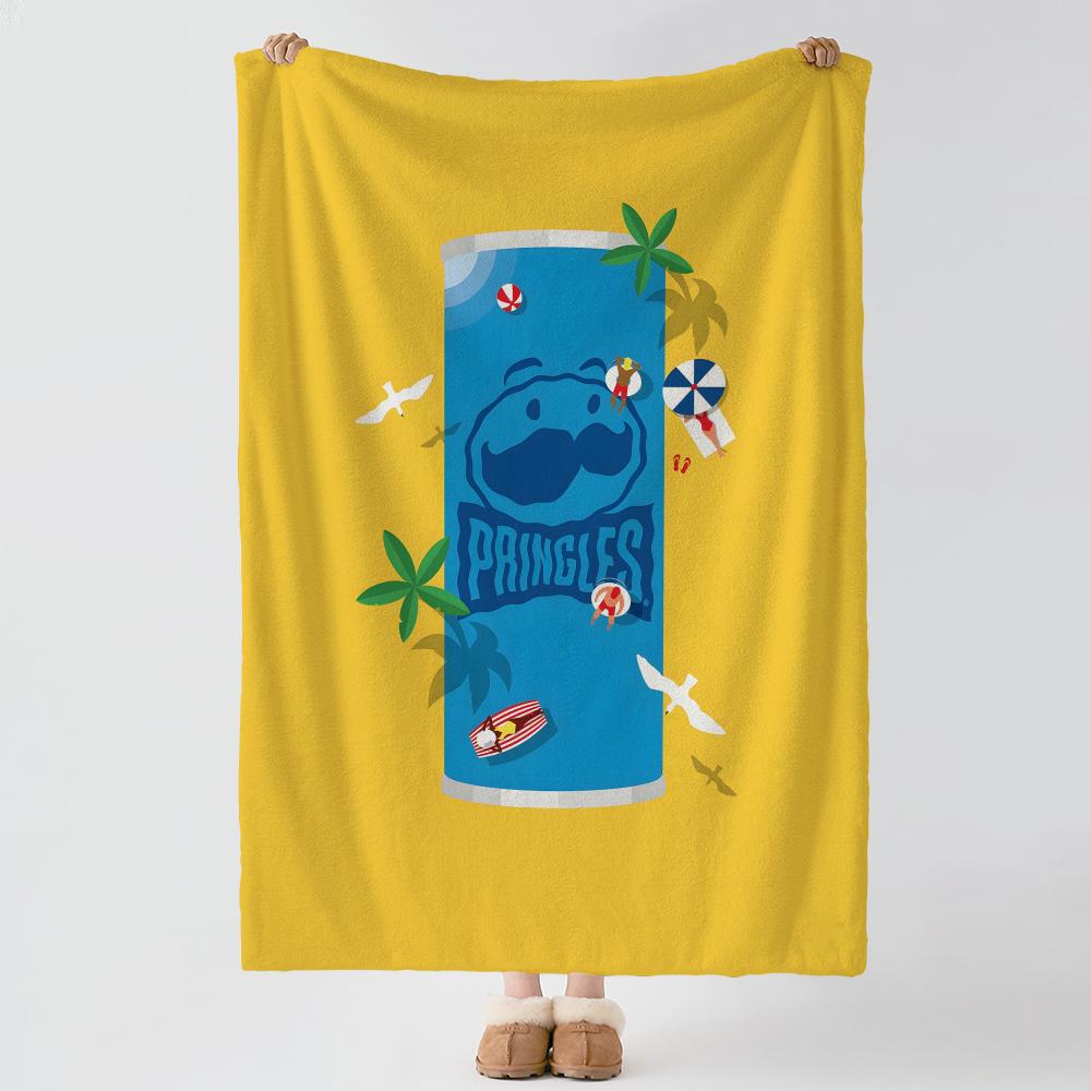 Brand P-Pringles Throw Soft Warm Flannel Blanket, Multi-use Throw for Bed Sofa Office, Air Conditioning Nap Blanket