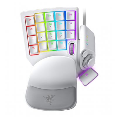 Razer Клавиатура Tartarus Pro Mercury White для левой руки, 20 аналоговых переключателей с колесиком, 8-позиционная клавиша для большого пальца, все 32 клавиши настраиваемые [японская автоматическая клавиатура]