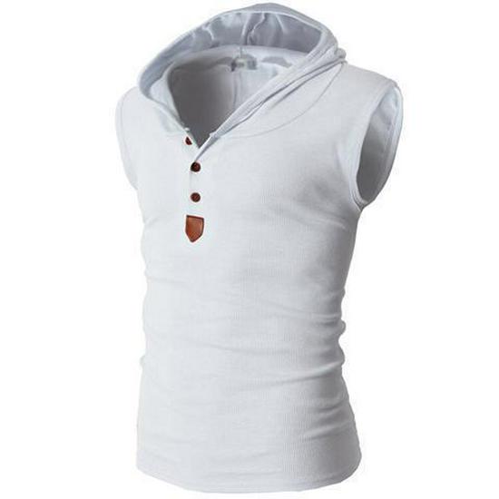 Men's Summer Sleeveless Hooded Vest - Korean Style Fitness Stretch Waistcoat
