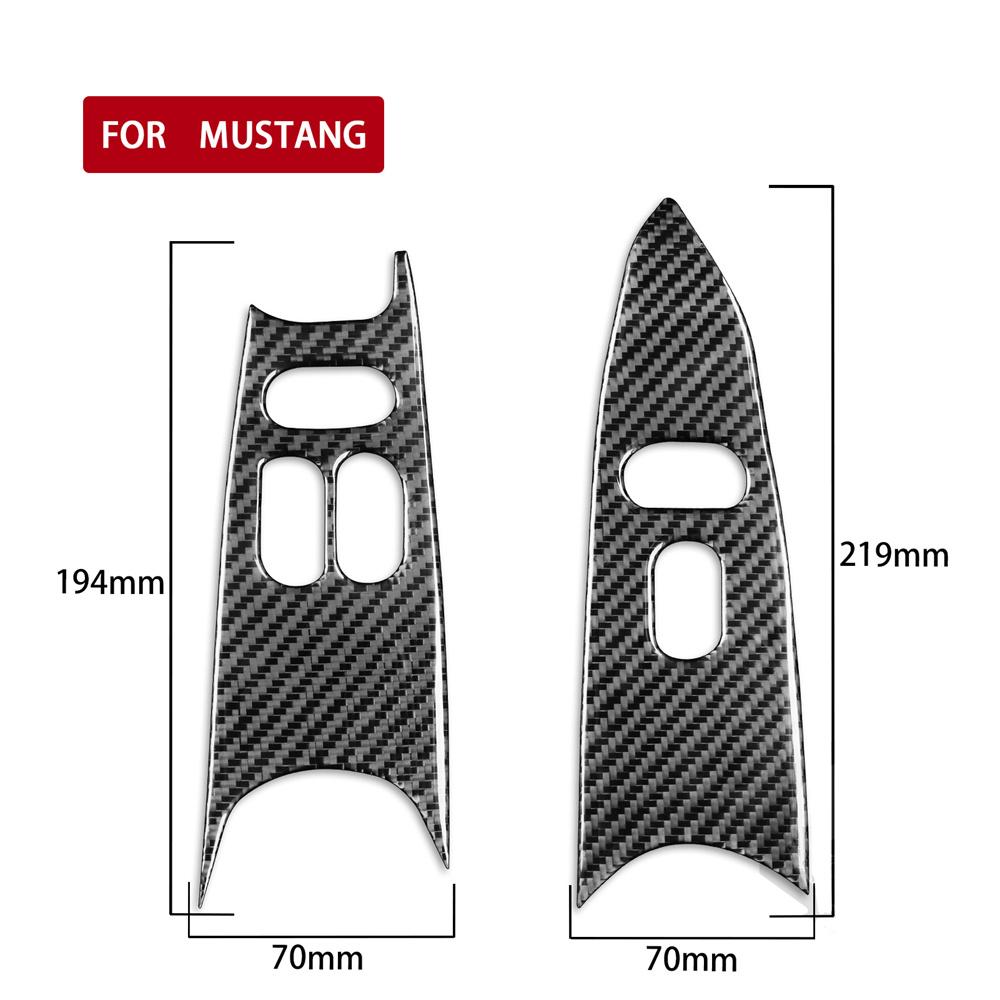 Real Carbon Fiber Interior Window Lift Switch Panel Trim For Ford Mustang 96-03 LHD Only