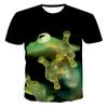 Summer Round Neck Animal Frog Pattern 3D Print Top Fashionable Casual Short Sleeved Men's T-shirts
