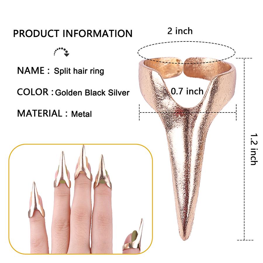 10 шт./компл., аксессуары для кос, инструменты для выбора волос в стиле ретро-панк, аксессуары для волос, готические кольца для ногтей с шипами для плетения волос