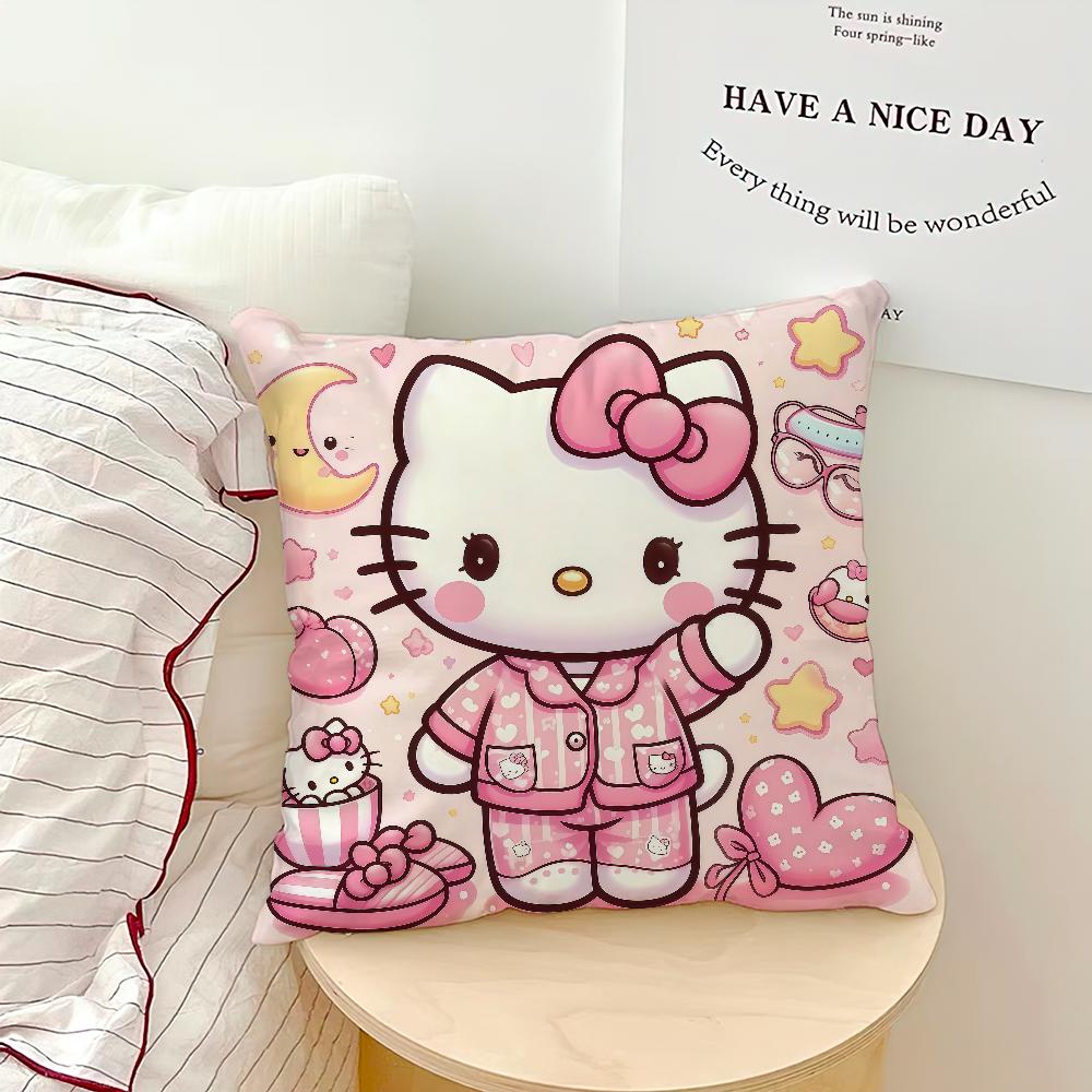 Cartoon Fanart Pink Flower Cute H-Hellokitty Comfort Soft Hogar Pillowcase For Sofa Living Room Bed Home Decor Protective Covers