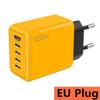 120 Вт 5-портовое USB-зарядное устройство для быстрой зарядки с вилкой EU US UK, настенное зарядное устройство PD для быстрой зарядки iPhone Samsung Xiaomi, зарядный адаптер