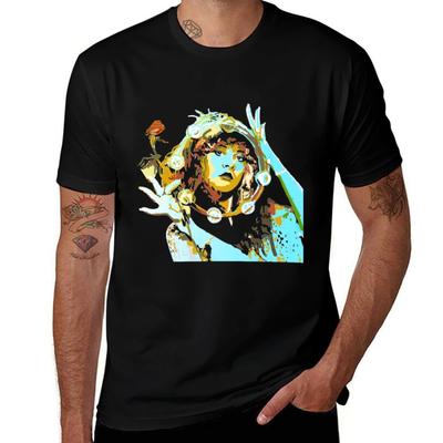 W Stevie Nicks Stevie Nicks Цветок Мечты Унисекс Футболка Повседневная Модная Футболка с Коротким Рукавом