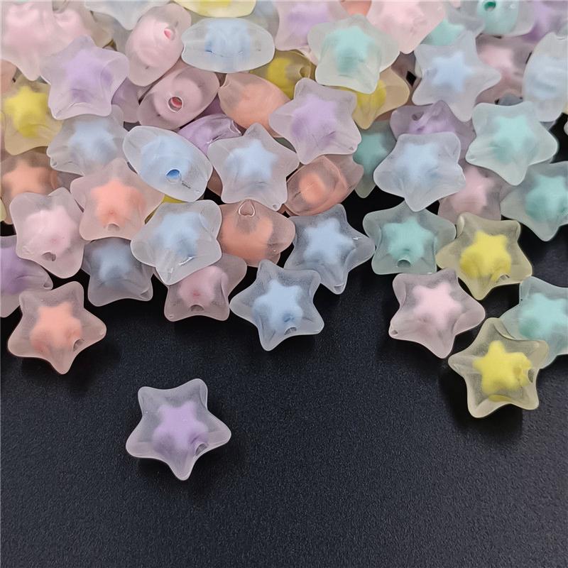 10 шт. Акриловое ожерелье браслет для ювелирных изделий мода ручная работа DIY материал серьги маркировка матовый сердечник пентаграмма бусины