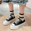 Platform Canvas Shoes Women's Spring and Autumn New Korean Version Versatile Breathable Height Increase Muffin Baseplate Shoes Flat Two and a Half Sli