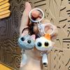 Creative Cartoon Big Eye Cat Head Keychain Unisex Car Keychain Cute Exquisite Cat Head Pendant Durable Anti-Loss 3D Keyring
