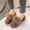 Casual Women's Single Shoes Autumn and Winter Plus Fleece Warm Mother Shoes Pregnant Women Flat Shoes Peas Shoes