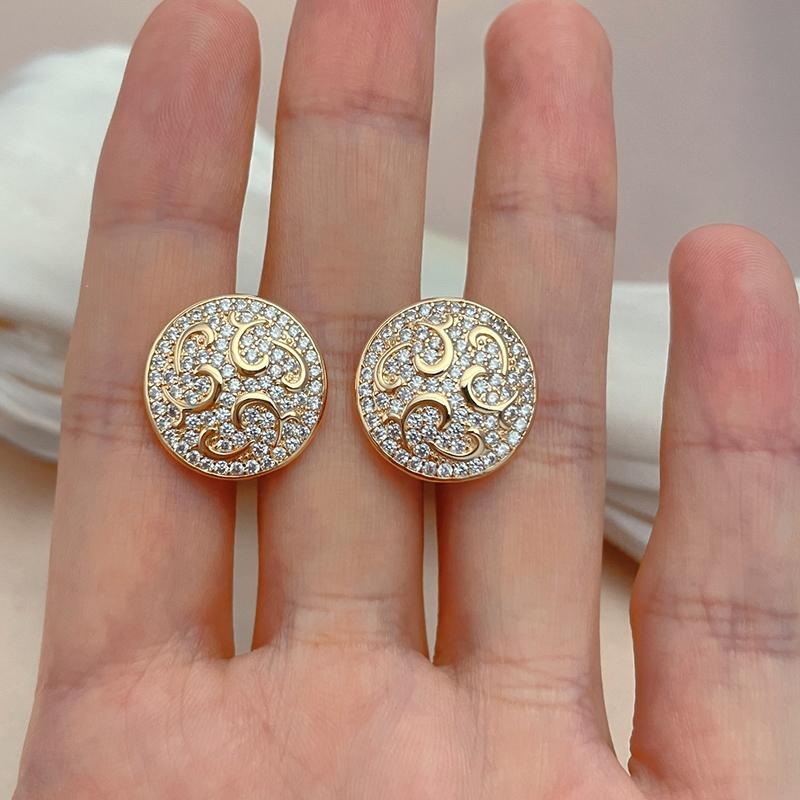 Kinel Rose Gold Round Big Earrings For Women