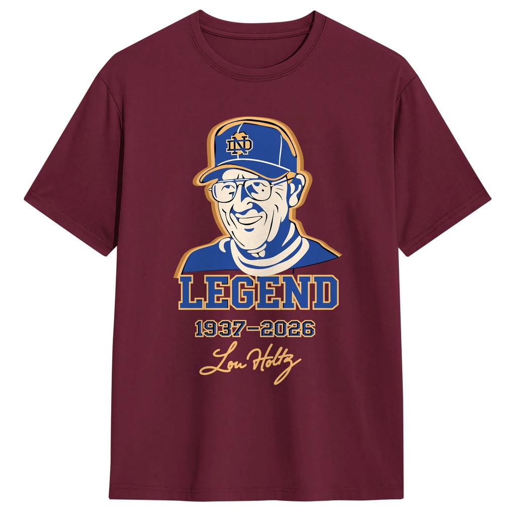 Legend Lou Holtz 19372026 TShirt Beach Vintage TShirts Pure Cotton Hip Hop Tee Shirt For Unisex Casual Tops