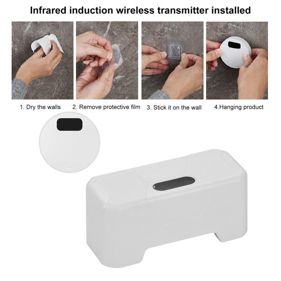 Toilet Sensor Flusher Kit Hands-Free 0.25S Induction Flush Switch Smart Toilet Flusher with IPX5 Waterproof