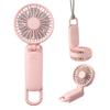 RHYTHM Handy Fan 2025 High Airflow Quiet 3WAY 5 Wind Speed Levels Compatible Carabiner Strap Included Small Portable Fan Silky Wind Mobile Pink