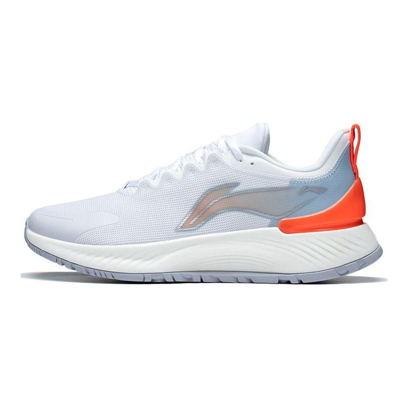 Кроссовки Li Ning Yue Ying Element Comfortable Rebound Shock Absorbing Non-Slip Low-Top для бега, мужские кроссовки белого и оранжевого цветов ARHS007-6