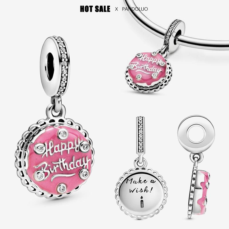 Новинка Медный Кулон Любви Красный Розовый Синий Подходит для Оригинальных DIY Браслетов Pandach Шарм Бусины Вечеринка Мода Подарки на День Рождения Ювелирные Изделия