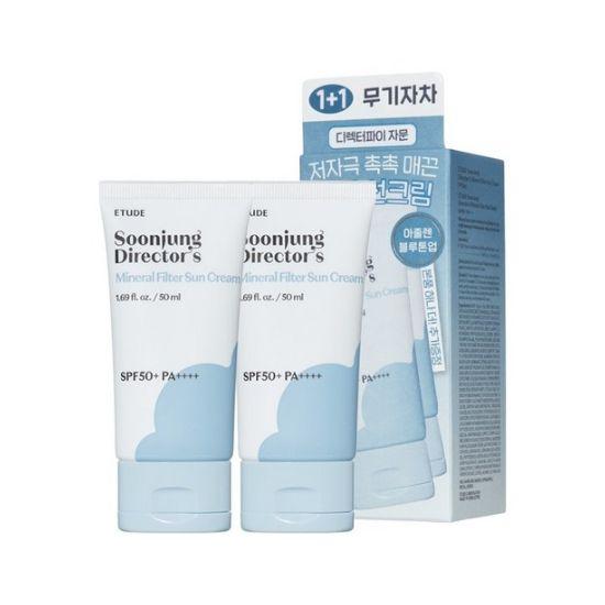 ETUDE SoonJung Director’s Mineral Sunscreen SPF50+ PA++++ Gentle Physical UV Protection 50ml x2