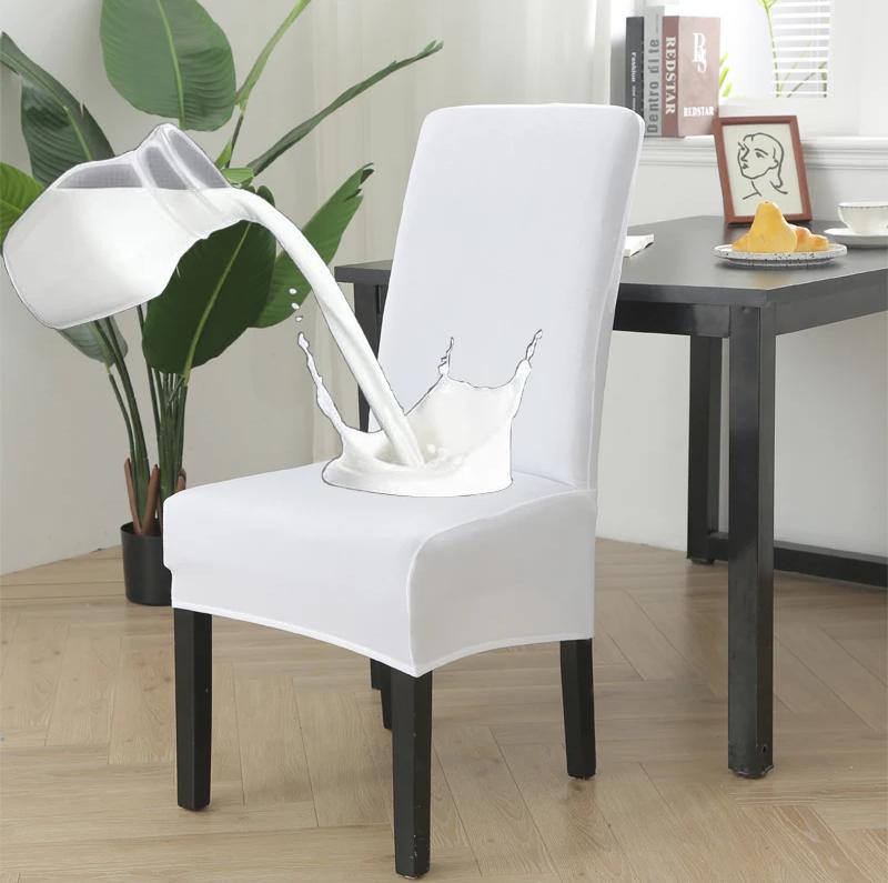 Очень большие водонепроницаемые однотонные эластичные чехлы на стулья XL