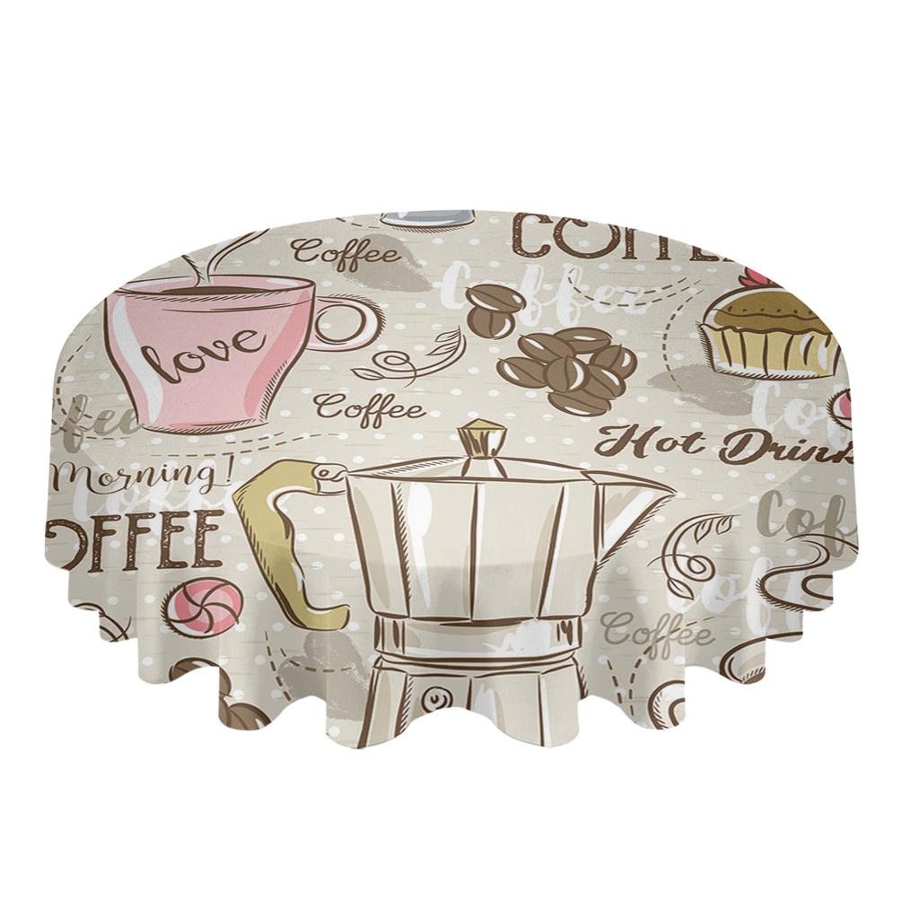 Кофейная чашка, торт, конфеты, круглый стол, скатерть, праздничная обеденная водонепроницаемая скатерть, покрытие стола для свадебной вечеринки, декор