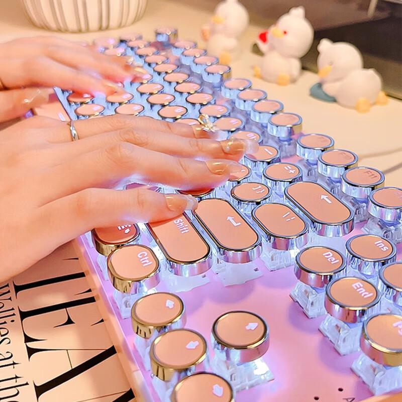 Qianxingzhe 912 Механическая клавиатура в стиле стимпанк с проводным подключением