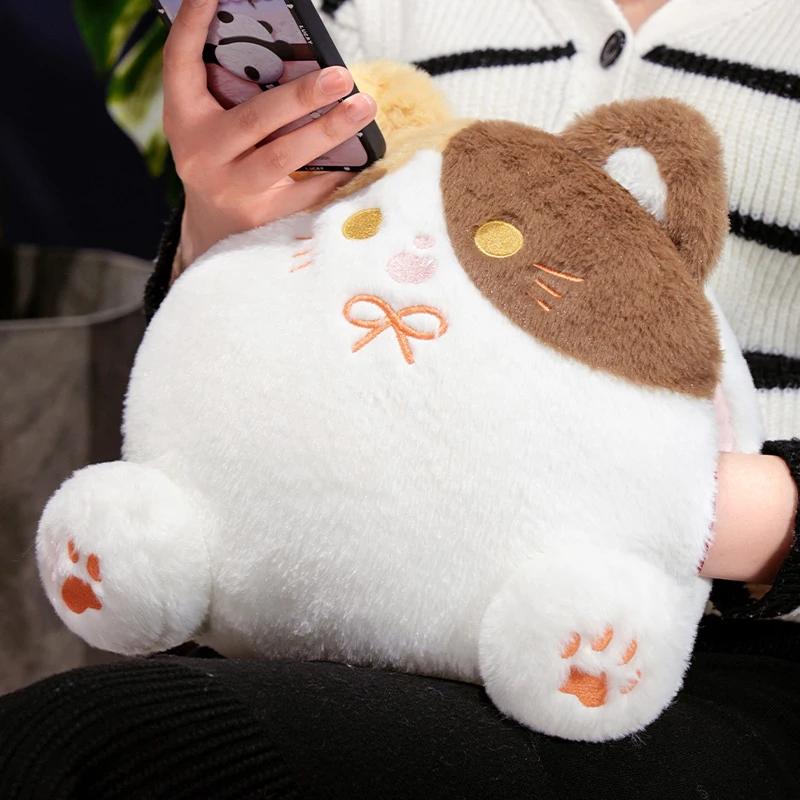 30 см плюшевая игрушка в виде кошки, теплые руки, успокаивающая подушка для кошек, тепло, детская компания, подарки, украшение комнаты