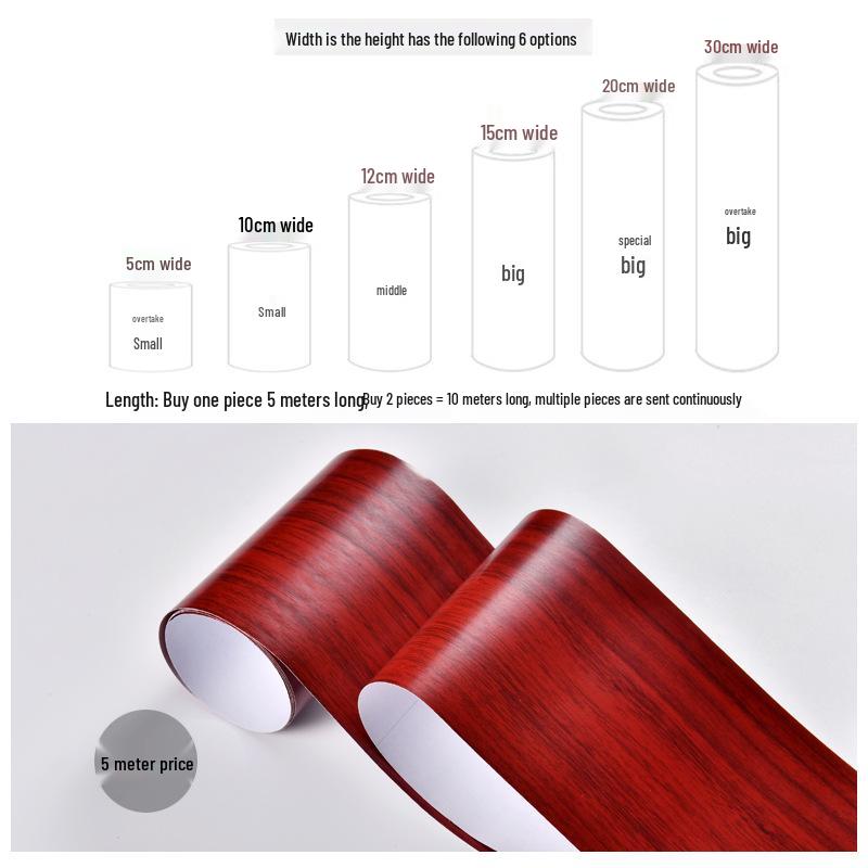 Водонепроницаемая самоклеящаяся наклейка с текстурой дерева для плинтуса и кромочная лента для отделки кромок мебели и декора плинтуса