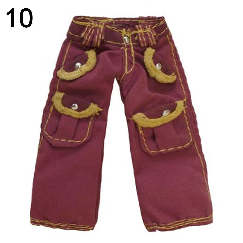 Мода для куклы OB22 Повседневная одежда Цветочные джинсы Одежда Аксессуары Кожаные брюки Кукольные брюки