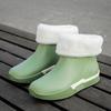 Модные женские ботильоны для дождя, водонепроницаемые водонепроницаемые ботинки, резиновые сапоги из ПВХ, новые женские модные сплошные сапоги для рыбалки, зимние галоши
