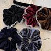 Korean Retro Velvet Lace Large Intestine Hair Band - High-End Ponys Flower Design