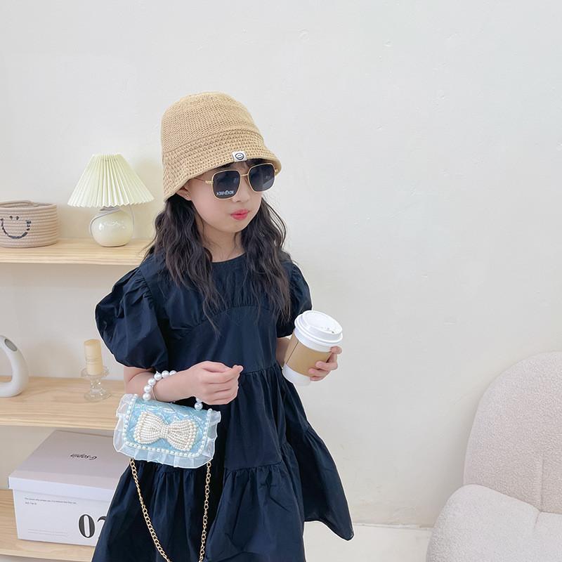 Charming Mini Pearl Chain Handbag For Girls In Various Colors Cute Lace Design