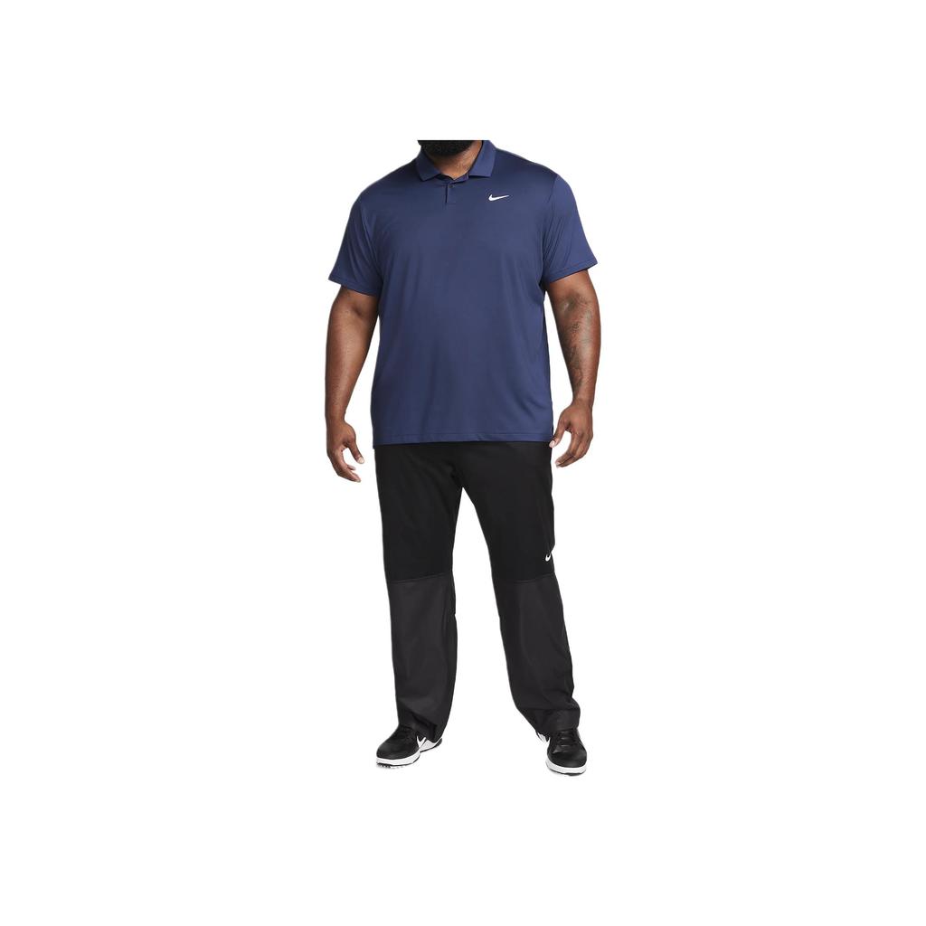 Nike Dri-FIT Solid Logo Half-Zip Collar Golf Polo Shirt Retro Sport Style Men Polo Shirts Dark-Blue DR5298-410