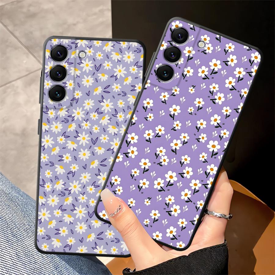 Простой чехол-накладка с хризантемами для Samsung Galaxy A52 A36 A23 A05 A25 A16 A06 A55 A37 A57 A15 A73 A51 A53 A17 A13 A50 A70