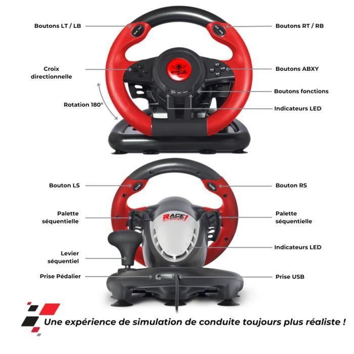 Volant De Simulation - SPIRIT OF GAMER - RACE WHEEL PRO - Filaire - 180° - PC Compatible