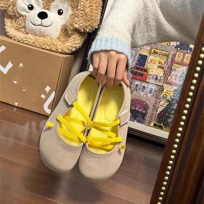 Туфли-пуфы в стиле Сяосянфэн, одинарные туфли женские 2025 осень, новые, ретро, квадратный носок, мелкий вырез, мягкая подошва, слипоны, балетки