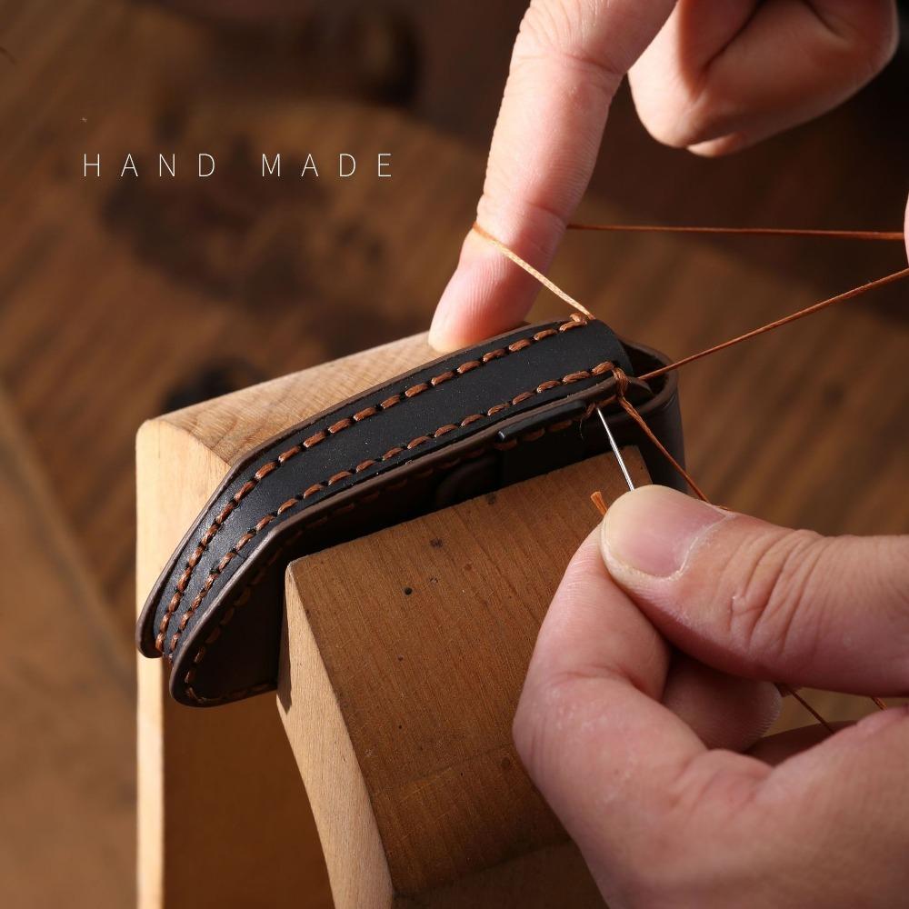 Чехол для ключей из натуральной кожи ручной работы для нового Cadillac CT5 CT4, ретро-защита для ключа-брелока автомобиля