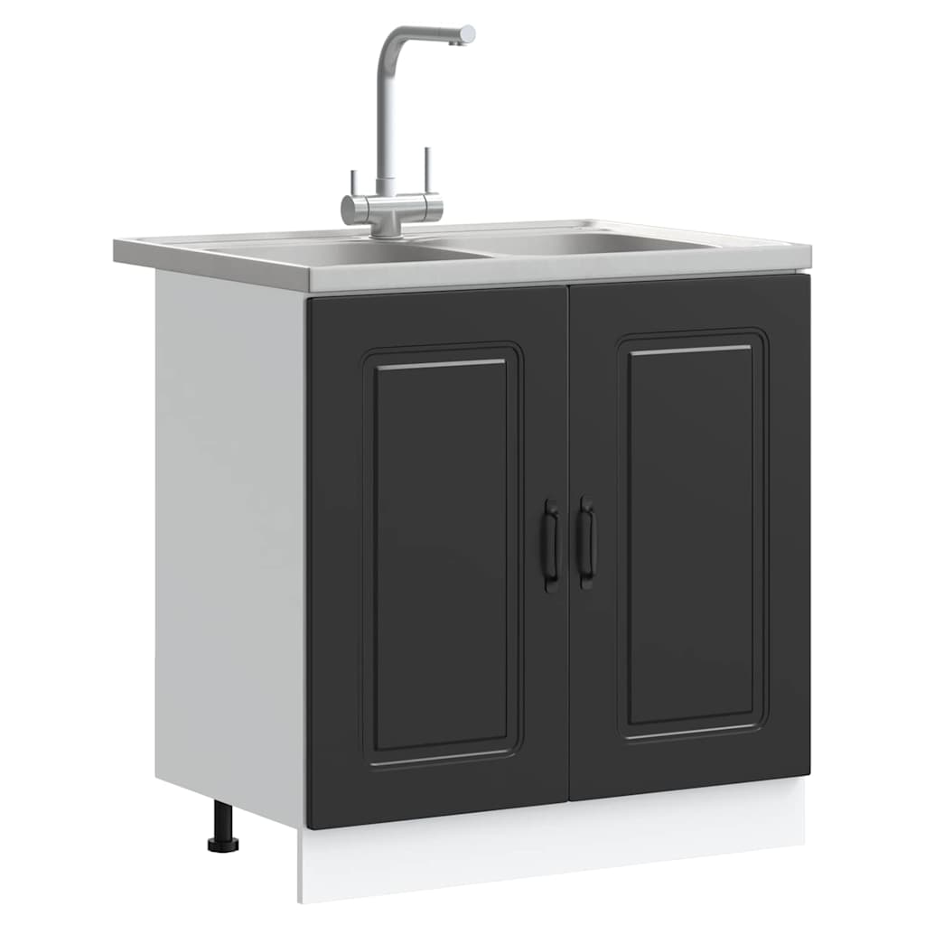 Kitchen Cabinet Kalmar Black 80 x 46 x 81.5 cm Particleboard