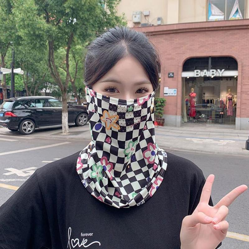 Sun Protective Scarf Neck Eye Full Protection Mask Women Breathable Facemask For Outdoors Cycling