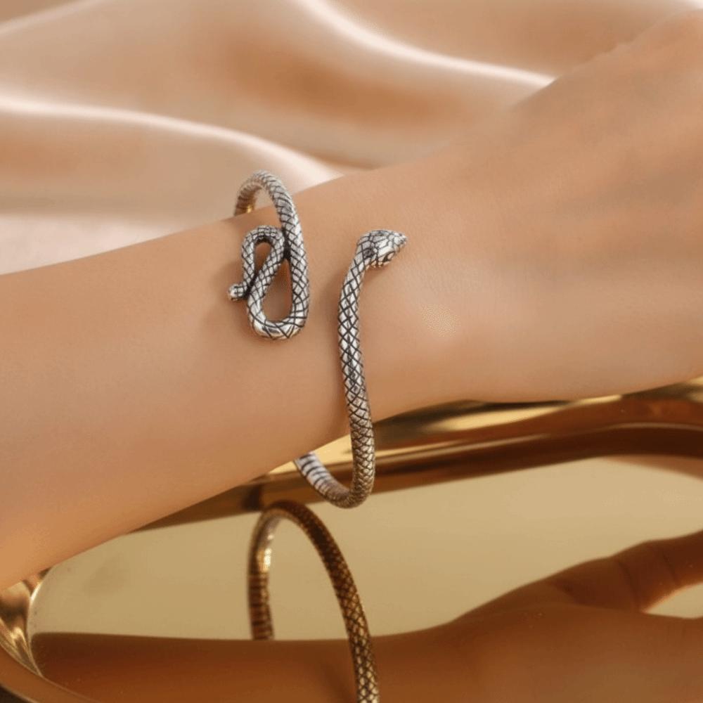 Retro Snake Shape Bracelets Simple Bracelets Personality Opening Bangles Jewelry Gifts