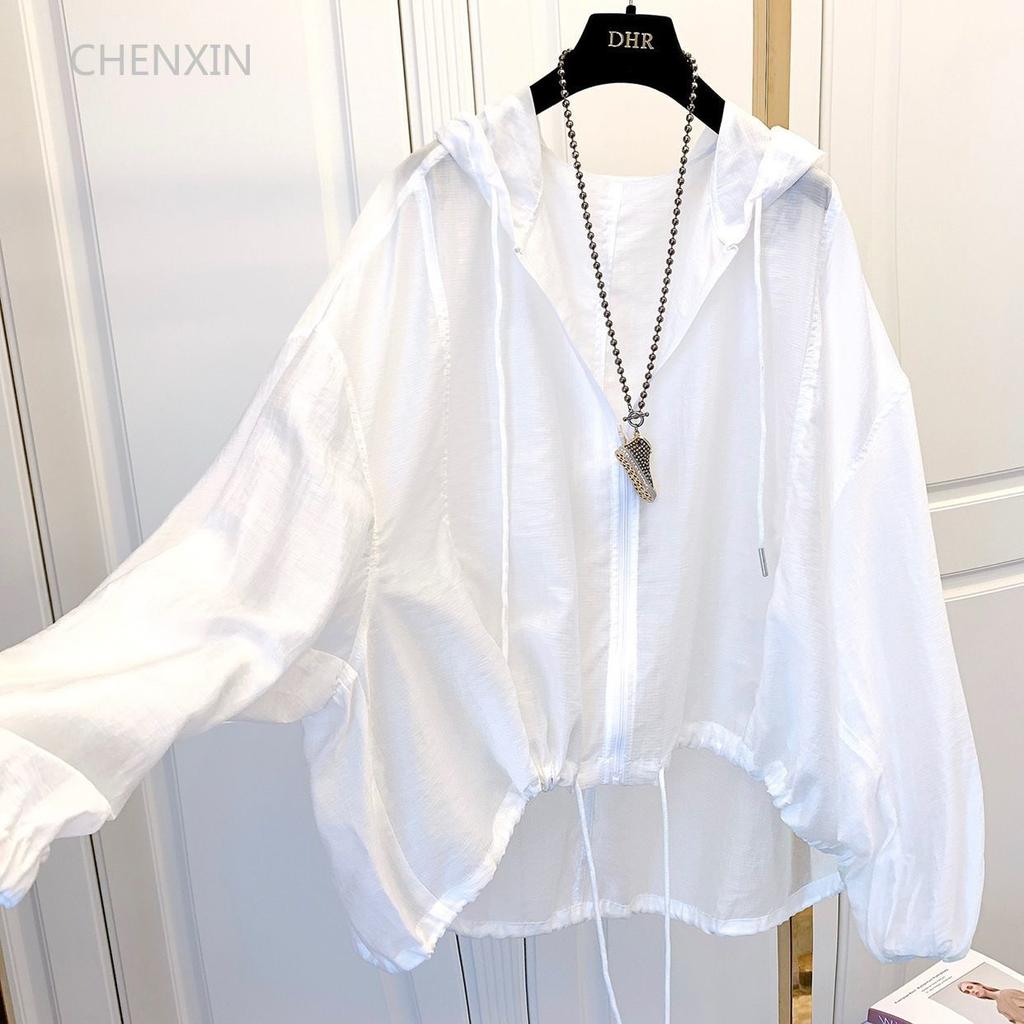 Куртки женские с капюшоном, летние солнцезащитные пальто на молнии, тонкая свободная прозрачная верхняя одежда, дышащая верхняя одежда, легкая одежда черного цвета