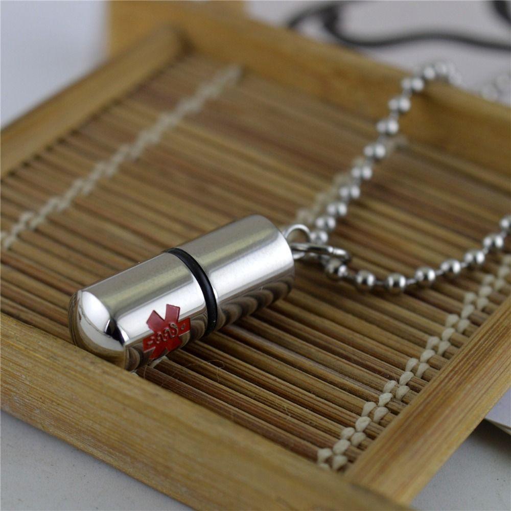 Кулон-медальон из нержавеющей стали с идентификатором для экстренных случаев в форме таблетки, кулон-шарм в форме таблетки, кулон-подвеска в форме таблетки