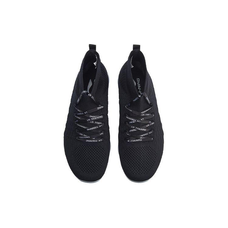 Li-Ning Неограниченная ткань амортизирующая нескользящая высокая повседневная обувь женская обувь черный белый AFJN008-1