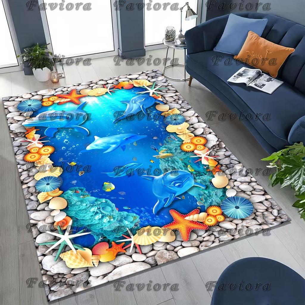27 Стиль 3D Иллюзия Море Подводный Мир Дельфин Ковер для Спальни Гостиной Дивана Дома Придверный Коврик Декор, Детский Нескользящий Напольный Коврик