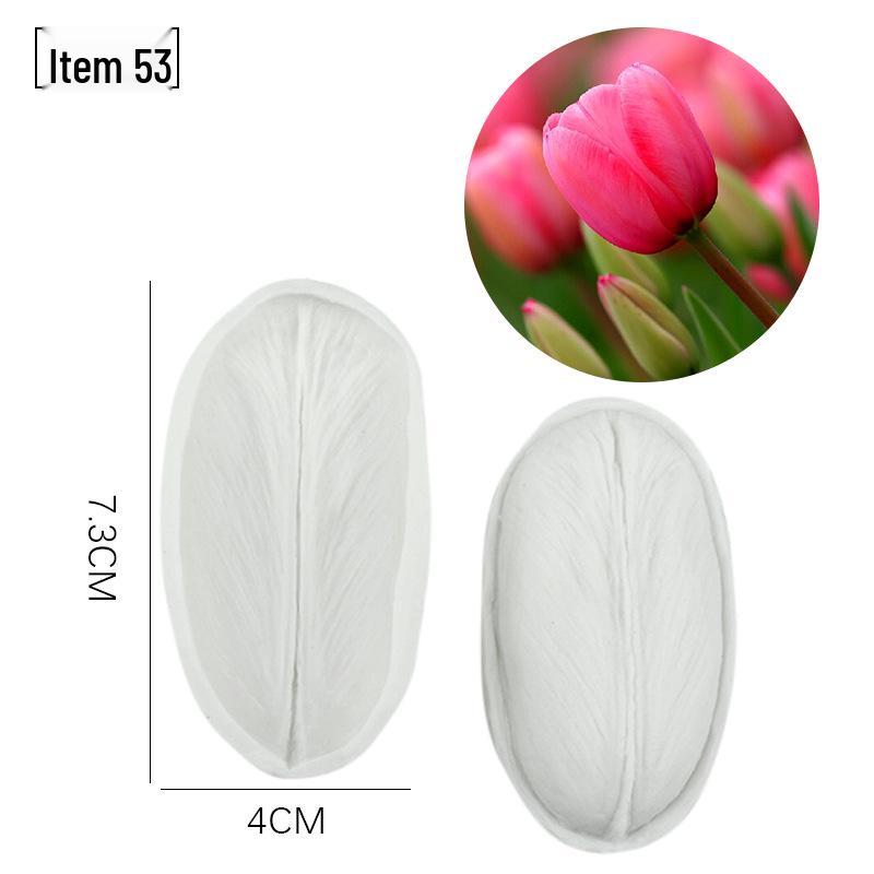 Силиконовая форма для мастики - Набор лепестков и листьев, пищевая, для тиснения на дереве и цветах.