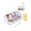 Wooden Pretend Play Kitchen Set With Breakfast Food And Milk For Toddlers Educational Toy