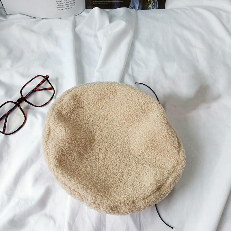 Берет теплая шерстяная зимняя шапка-бини шапка винтажная простая берет шапки однотонные женские зимние теплые шапки