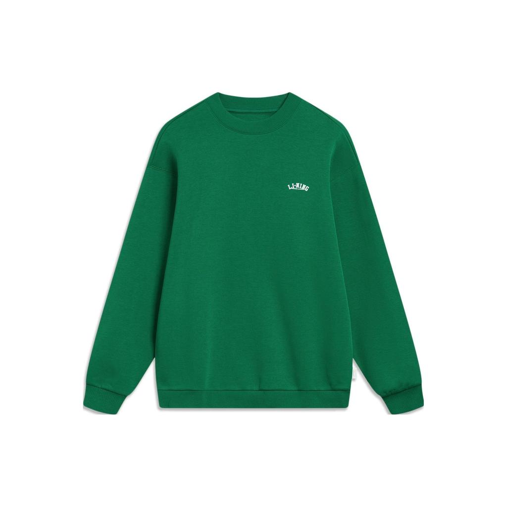 Li Ning Sports Lifestyle Series Letter Pullover Sweatshirt Men sweatshirt Cool-Pine-Green AWDT379-4