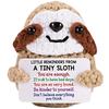 1PC Crochet Holiday Gift with Card Emotional Support Sloth Doll Handmade Knitted Figurine Desk Decor Finished Ornament