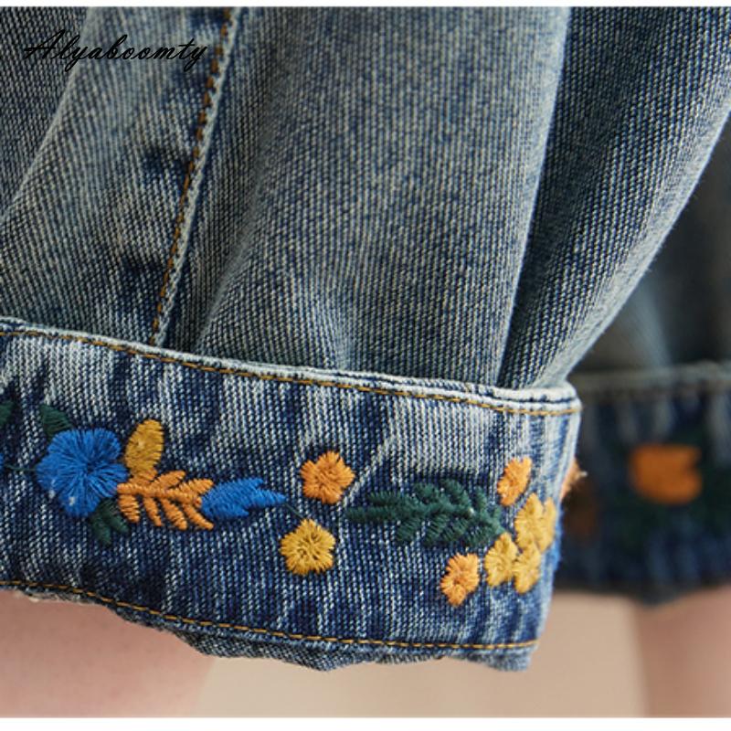 Корейский стиль, весна-осень, женские джинсы больших размеров с высокой талией, рваные дыры, повседневные свободные джинсы, винтажные карманы с цветочной вышивкой, джинсовые брюки